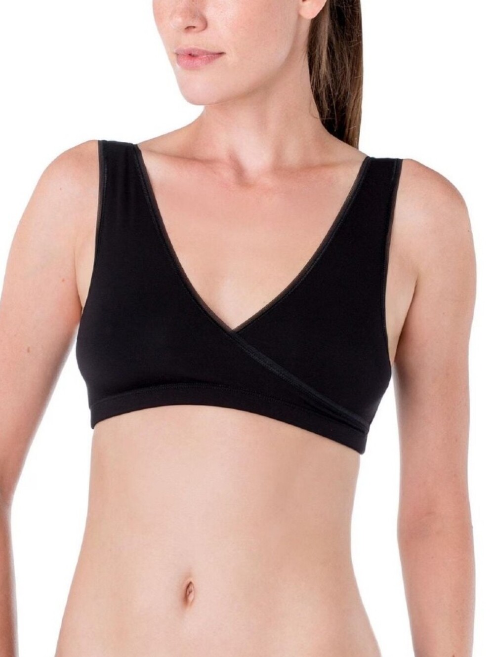 Elita Modaluxe BNWT Modal Women's Crossover Mini Bra - BLACK 34